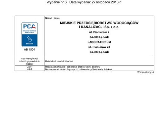 Audit PCA w laboratorium  i wydanie nowego zakresu akredytacji.