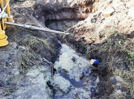 Budowa nowego wodociągu oraz kanalizacji tłocznej w ulicy Spółdzielczej.