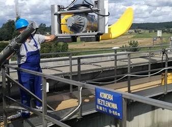 Montaż nowego mieszadła na Oczyszczalni Ścieków.