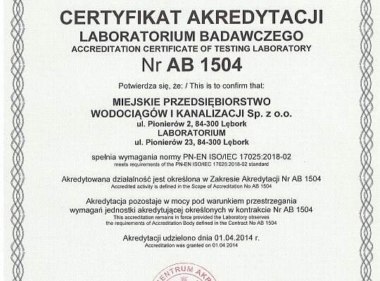 Akredytacja laboratorium na znowelizowaną normę ISO/IEC 17025.