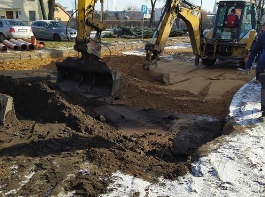 Budowa sieci wodociągowej i sieci kanalizacji sanitarnej w rejonie ul. Kazimierza Wielkiego w Lęborku.