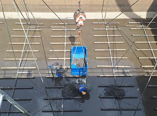 Czyszczenie komór stabilizacji tlenowej wraz z wymianą membran napowietrzających.