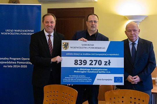 Budowa baterii ogniw fotowoltaicznych o mocy 200kWp i pompy ciepła na potrzeby Oczyszczalni Ścieków  w Lęborku.