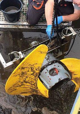 Konserwacja urządzeń na Oczyszczalni Ścieków.